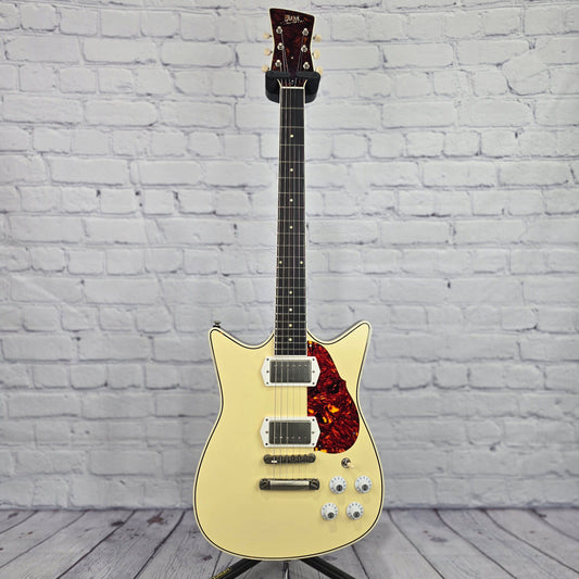 Frank Brothers Arcade One 6 String Electric Guitar Nicotine White w/Tortoise Purfling