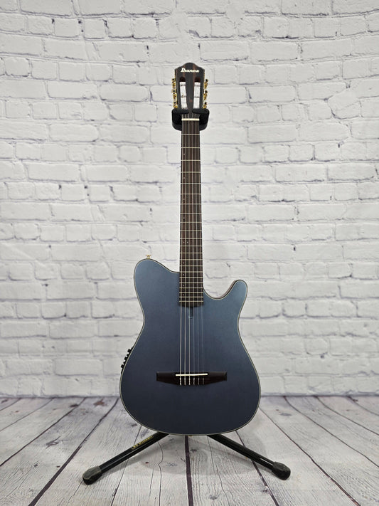 Ibanez FRH10N RGF 6 String Nylon Acoustic Guitar Indigo Blue Metallic Flat