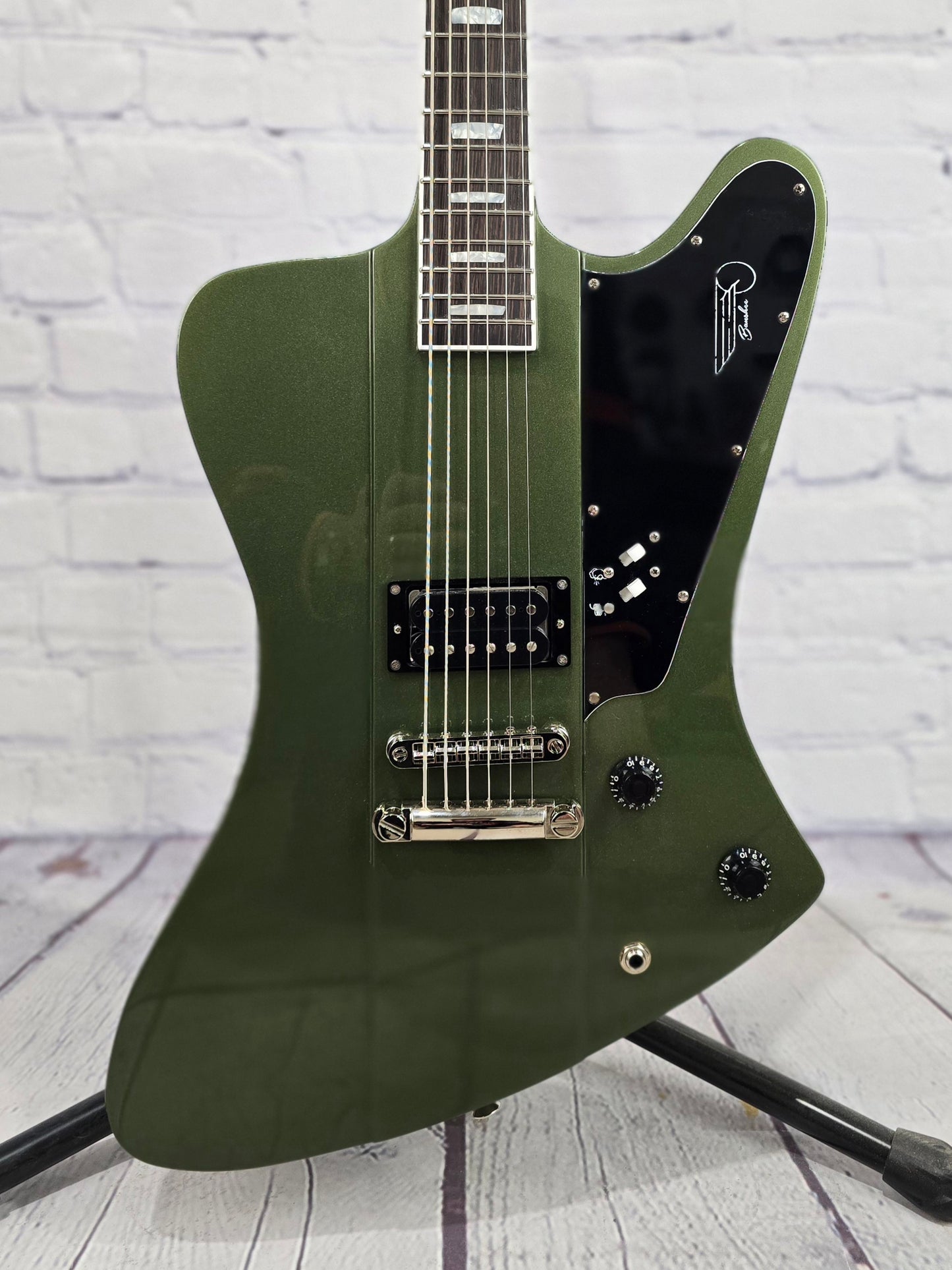 Kauer Guitars Banshee 6 String 27" Baritone Electric Guitar Olive Green