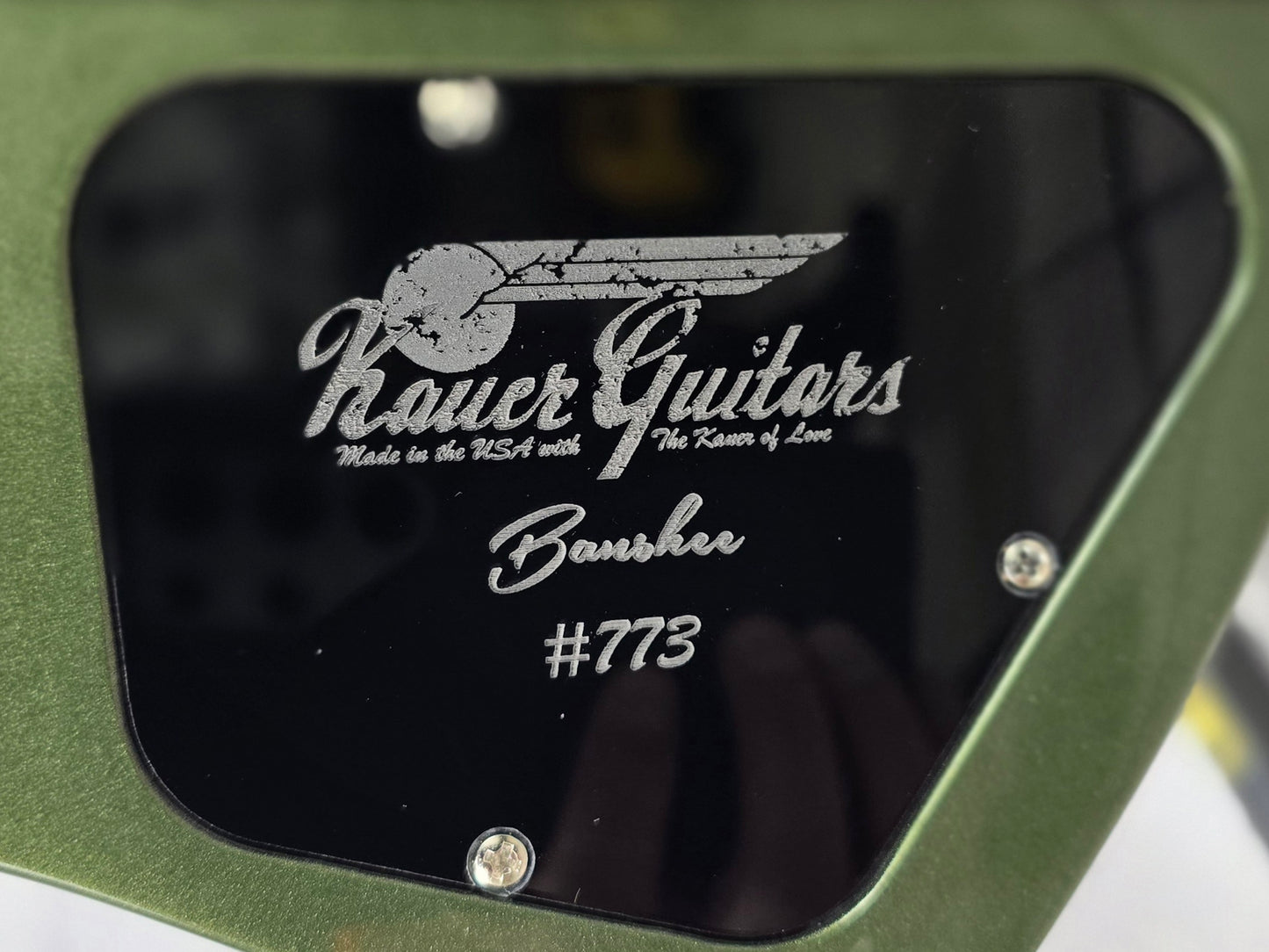 Kauer Guitars Banshee 6 String 27" Baritone Electric Guitar Olive Green