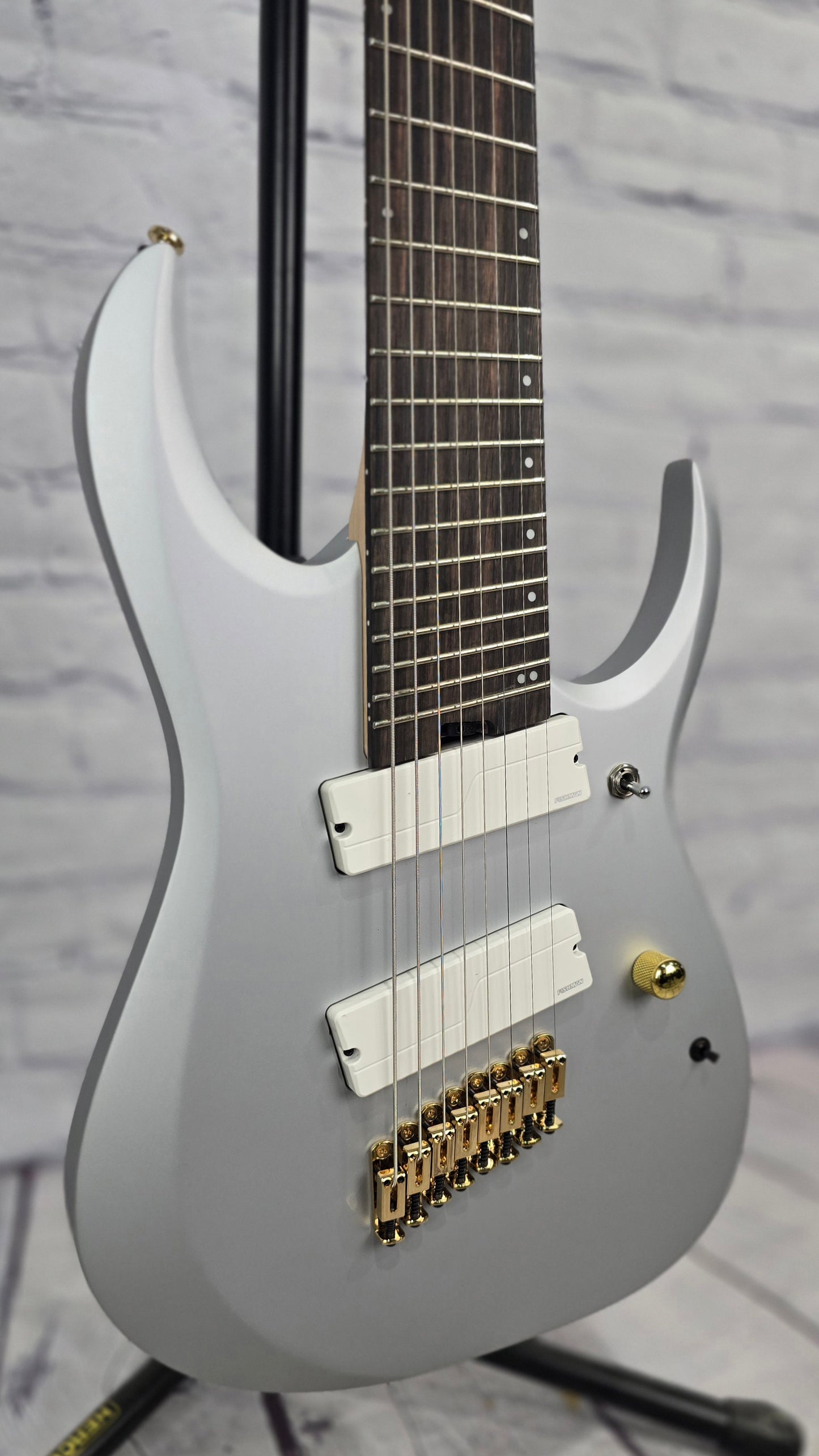 Ibanez Axe Design Lab RGDMS8 CSM 8 String Multiscale Electric Guitar Classic Silver Matte