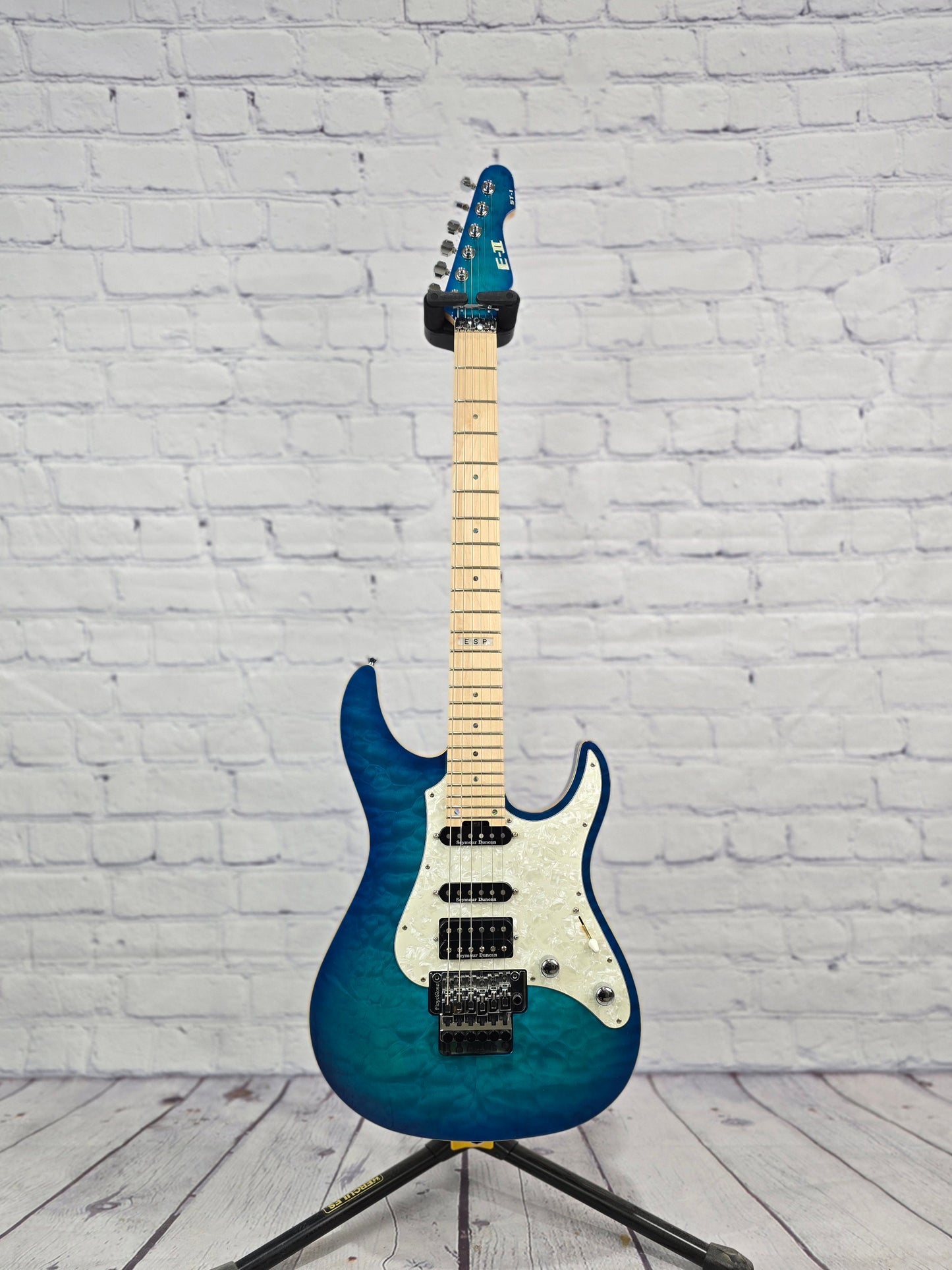 USED ESP E-II ST-1 QM AQM 6 String Electric Guitar HSS Aqua Marine