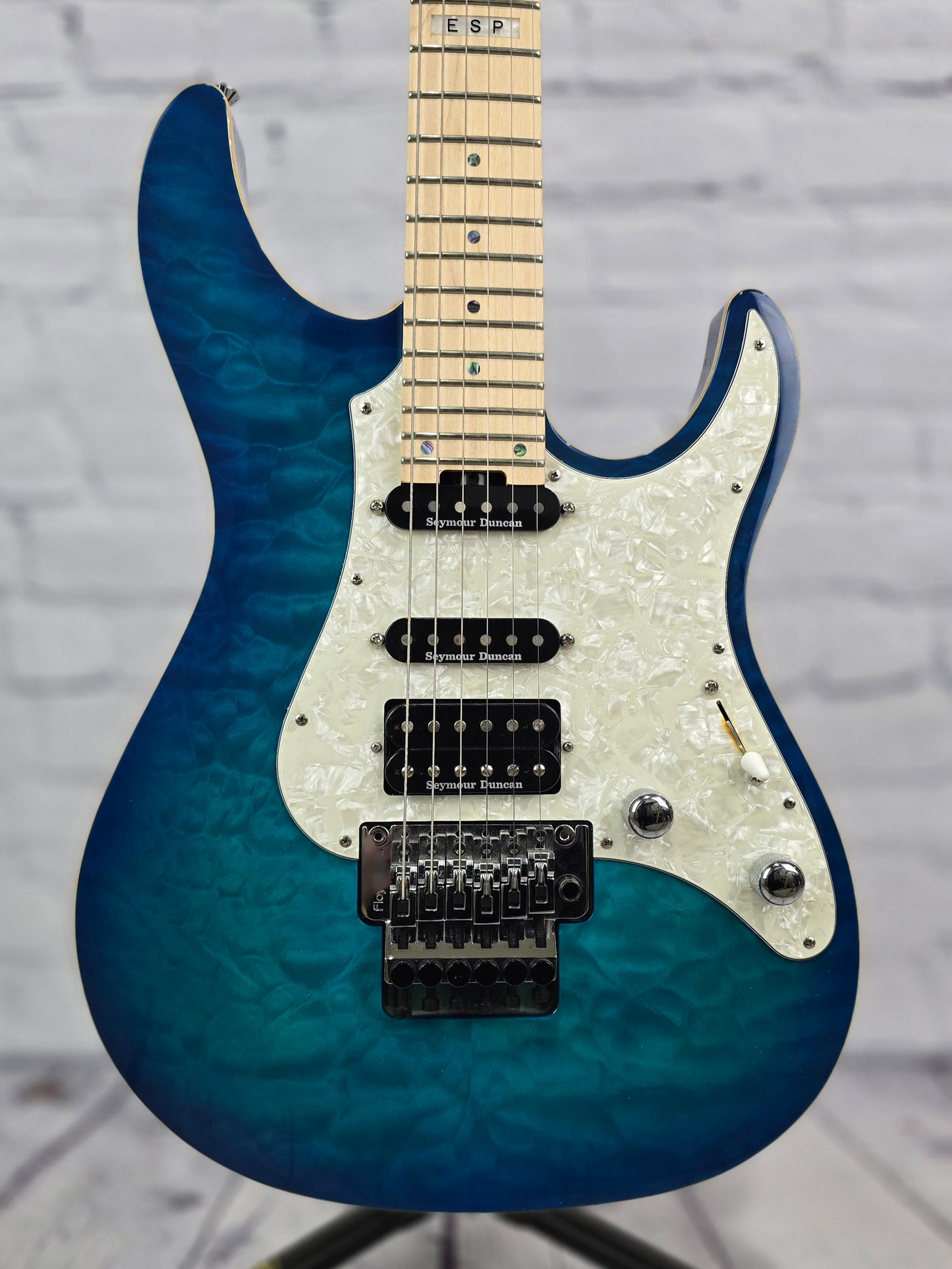 USED ESP E-II ST-1 QM AQM 6 String Electric Guitar HSS Aqua Marine