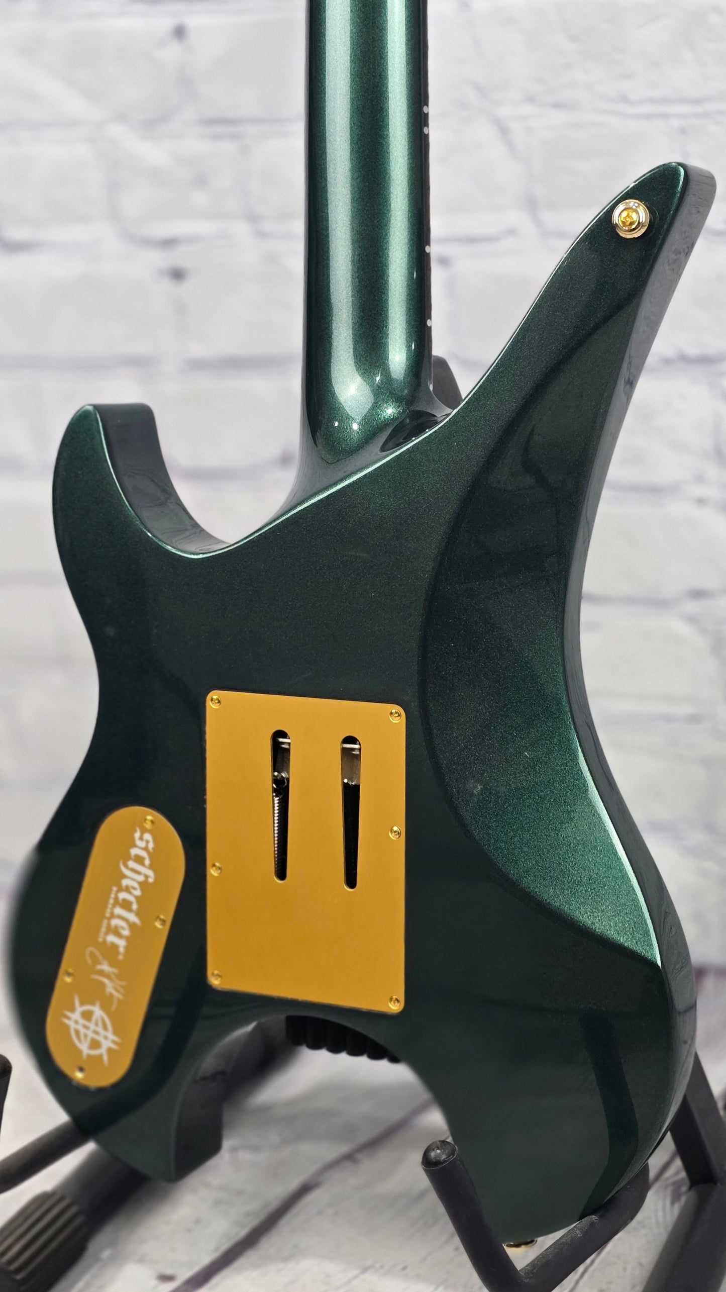Schecter Synyster Gates Custom 7 TR Headless Electric Guitar Oak Green Metallic 2111-SHC