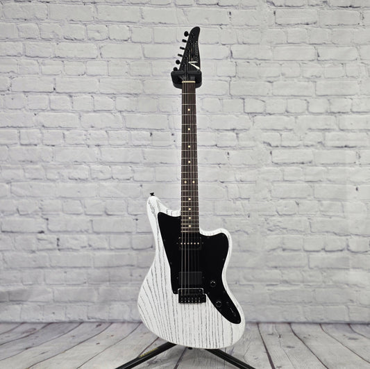 Anderson Guitarworks Raven Classic 6 String Electric Guitar Satin Organic Grain White with Black Fill