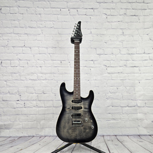 Cream T Guitars Polaris Custom HSS 6 String Electric Guitar Black Hole Burst