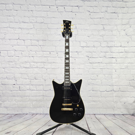 Frank Brothers Arcade One 6 String Electric Guitar Gloss Piano Black