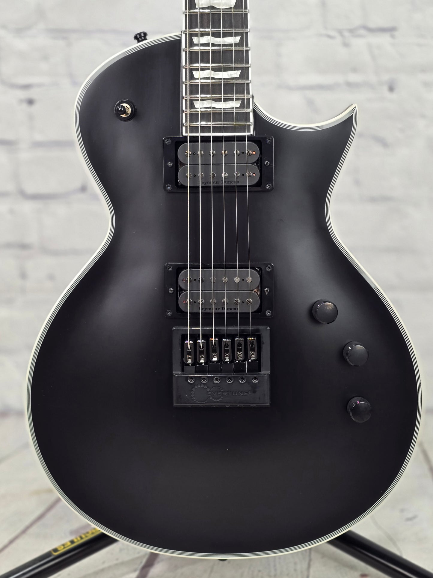 ESP E-II Eclipse EverTune 6 String Electric Guitar Black Satin