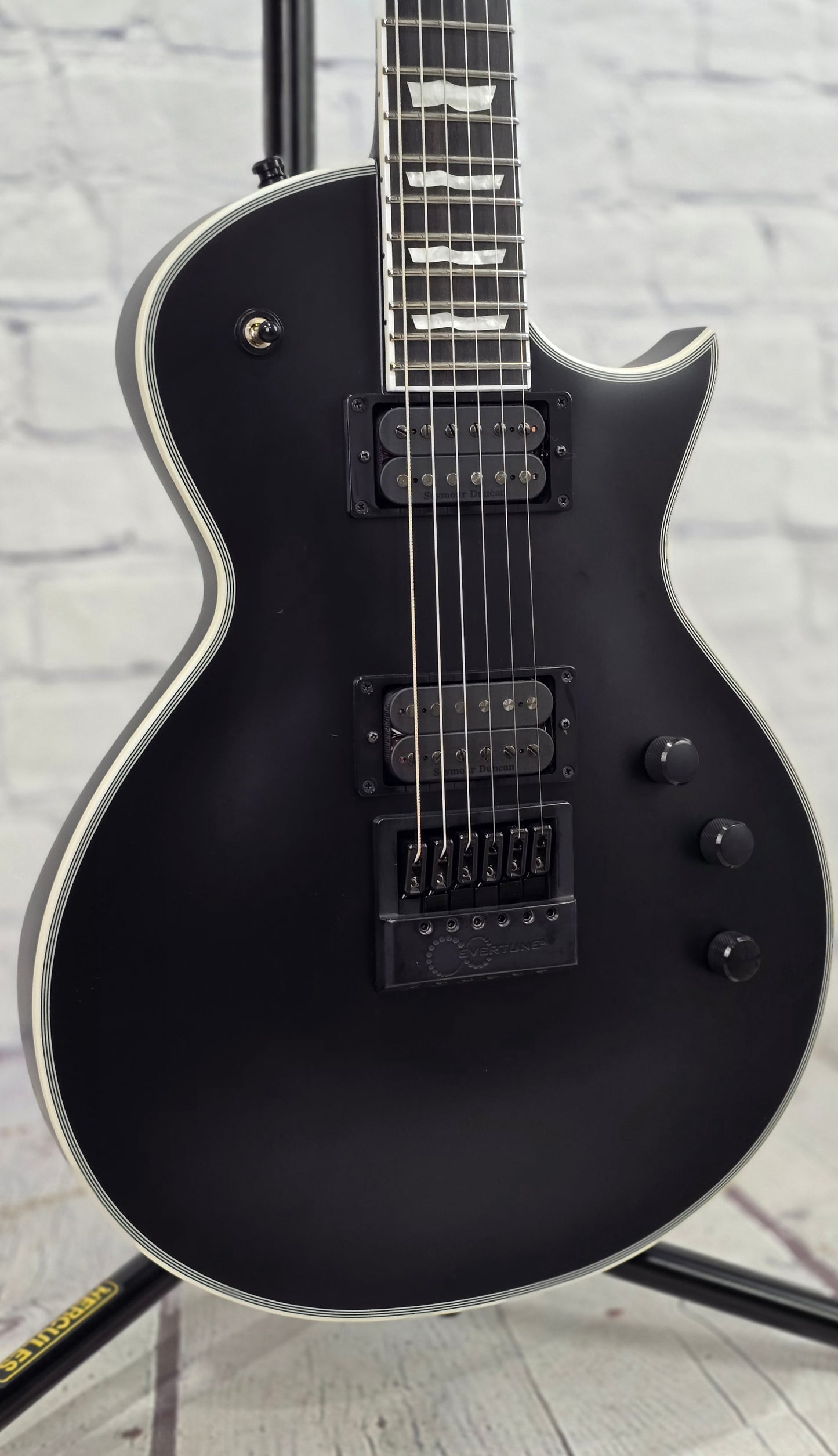 ESP E-II Eclipse EverTune 6 String Electric Guitar Black Satin