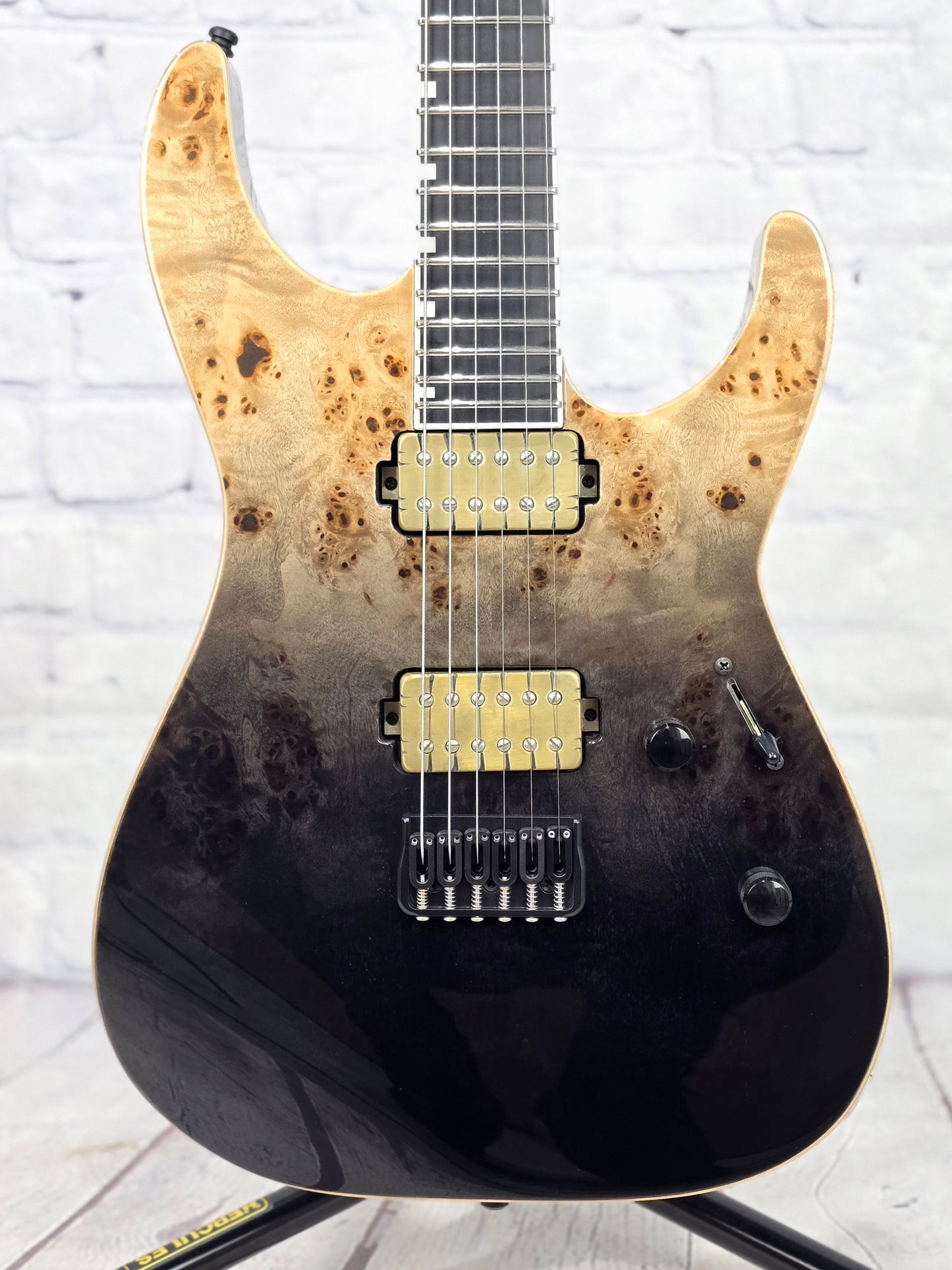 ESP E-II M-II Neck-Through 6 String Electric Guitar Black Natural Fade