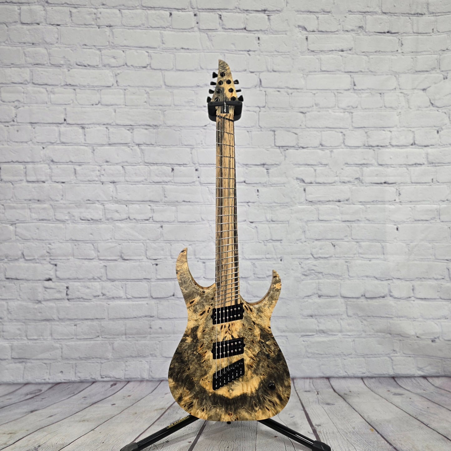 USED Mayones Duvell Elite VF 7 String Multiscale Electric Guitar Buckeye Burl Pale Moon Ebony