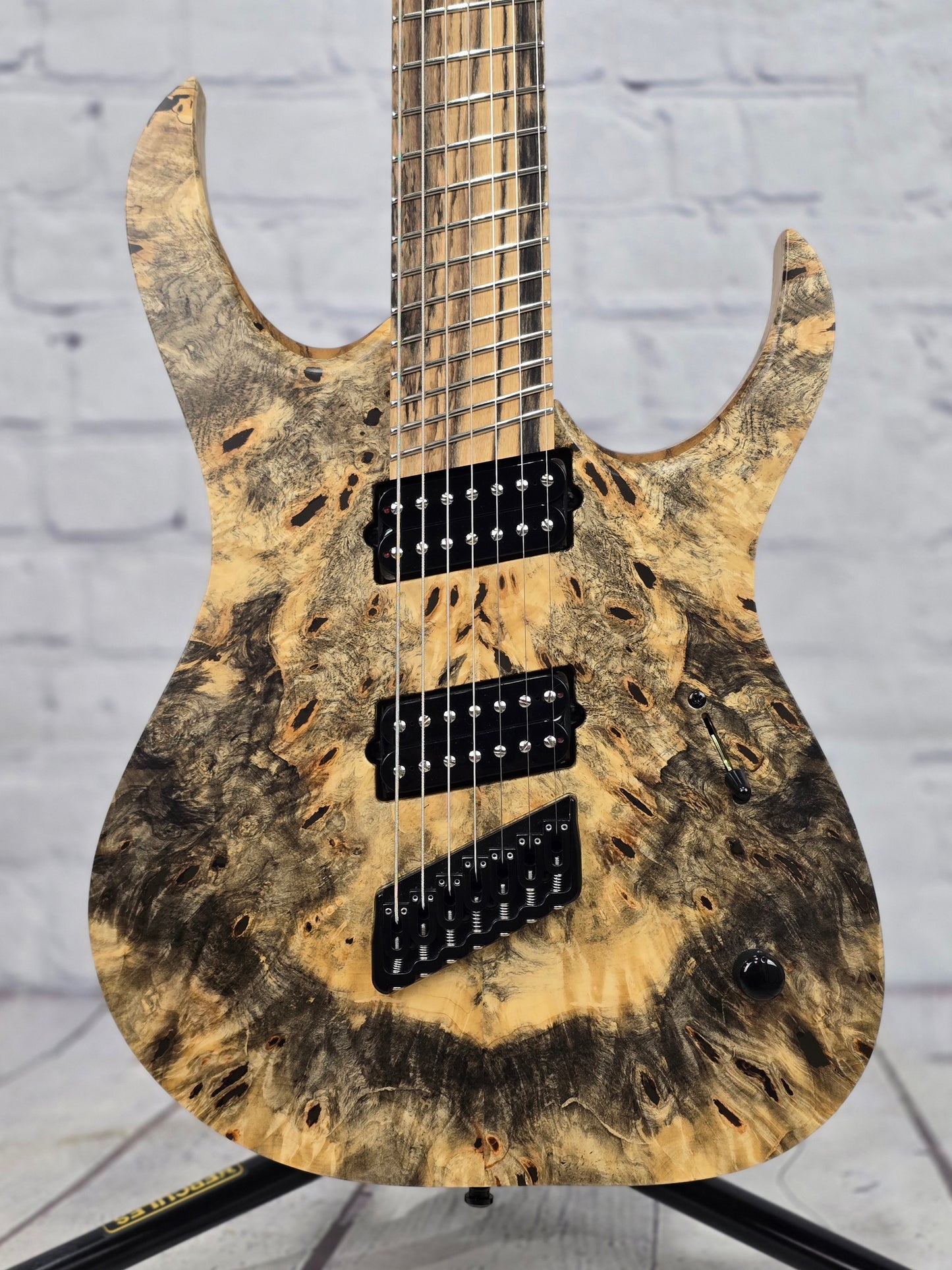 USED Mayones Duvell Elite VF 7 String Multiscale Electric Guitar Buckeye Burl Pale Moon Ebony