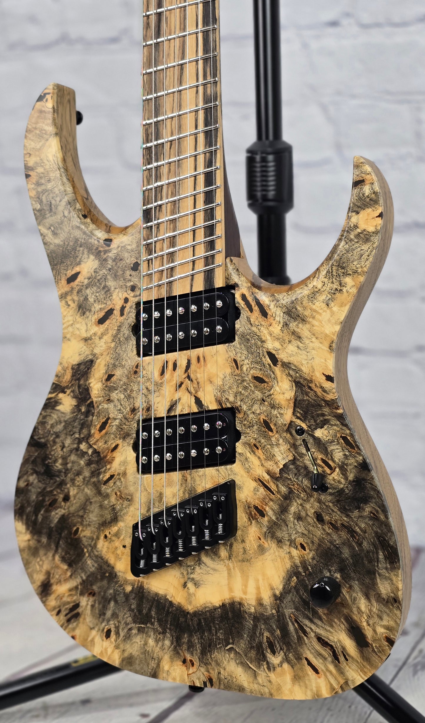 USED Mayones Duvell Elite VF 7 String Multiscale Electric Guitar Buckeye Burl Pale Moon Ebony