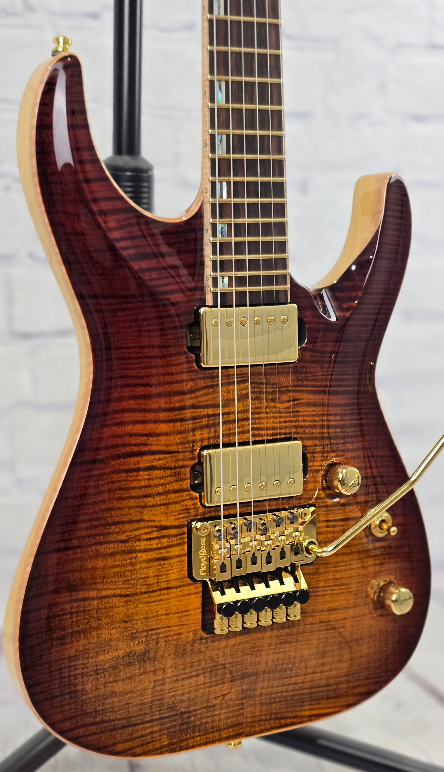 ESP Custom Shop 50th Anniversary Horizon CTM 6 String Electric Guitar Flamed Maple Antique Brown Reverse Burst