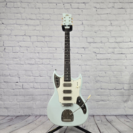 Frank Brothers Sonar 6 String Electric Guitar Faded Sonic Blue Aged