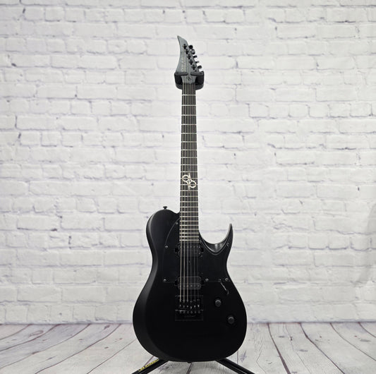 USED Solar T1.6C Evertune 6 String Electric Guitar Carbon Black Matte