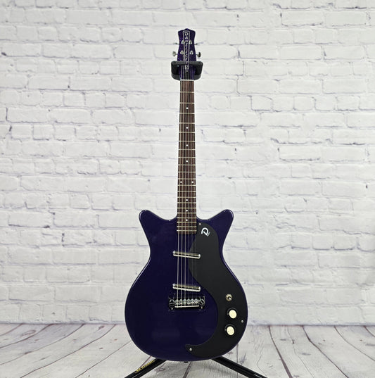 Danelectro 59 NOS+ Blackout 6 String Electric Guitar Purple Metalflake
