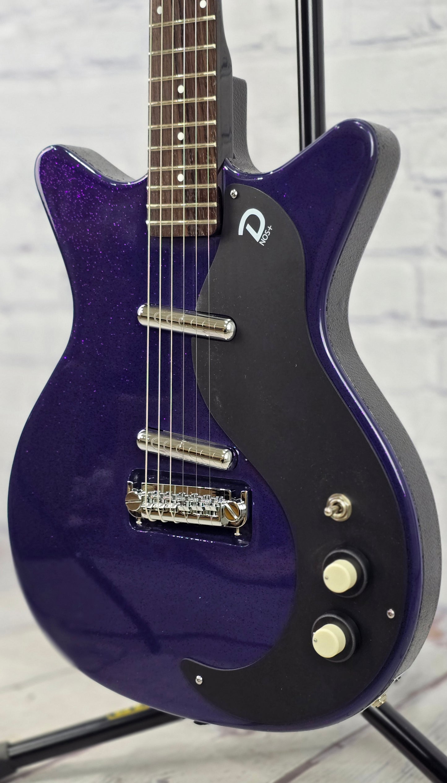 Danelectro 59 NOS+ Blackout 6 String Electric Guitar Purple Metalflake