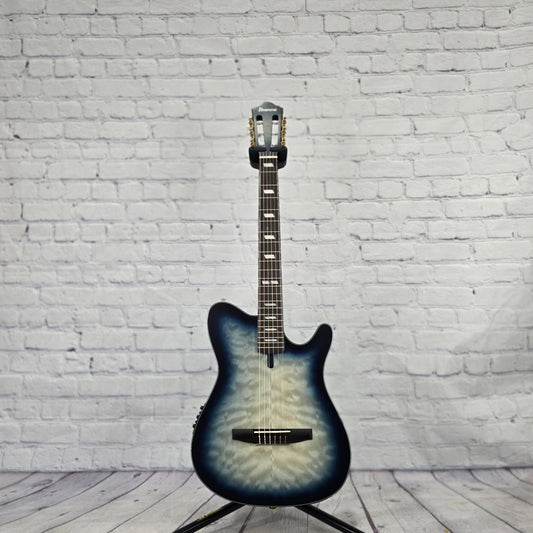 Ibanez FRH20QMN CTL 6 String Classical Electric Acoustic Guitar Cosmic Blue Starburst Low Gloss