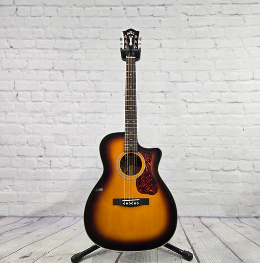 Guild Westerly Collection OM-140CE Orchestra 6 String Acoustic Guitar Antique Burst