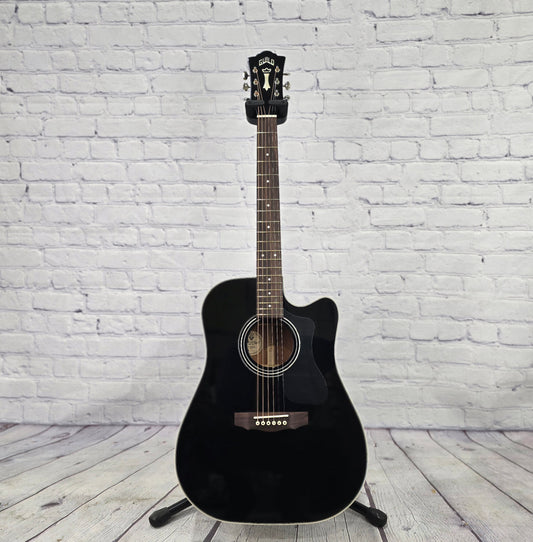 Guild Westerly Collection D-140CE BLK Dreadnaught 6 String Acoustic Guitar Gloss Black