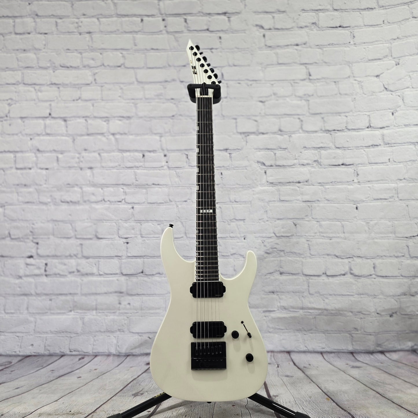 ESP E-II M-II7B ET 7 String Baritone Electric Guitar Pearl White EIIMII7BETPW