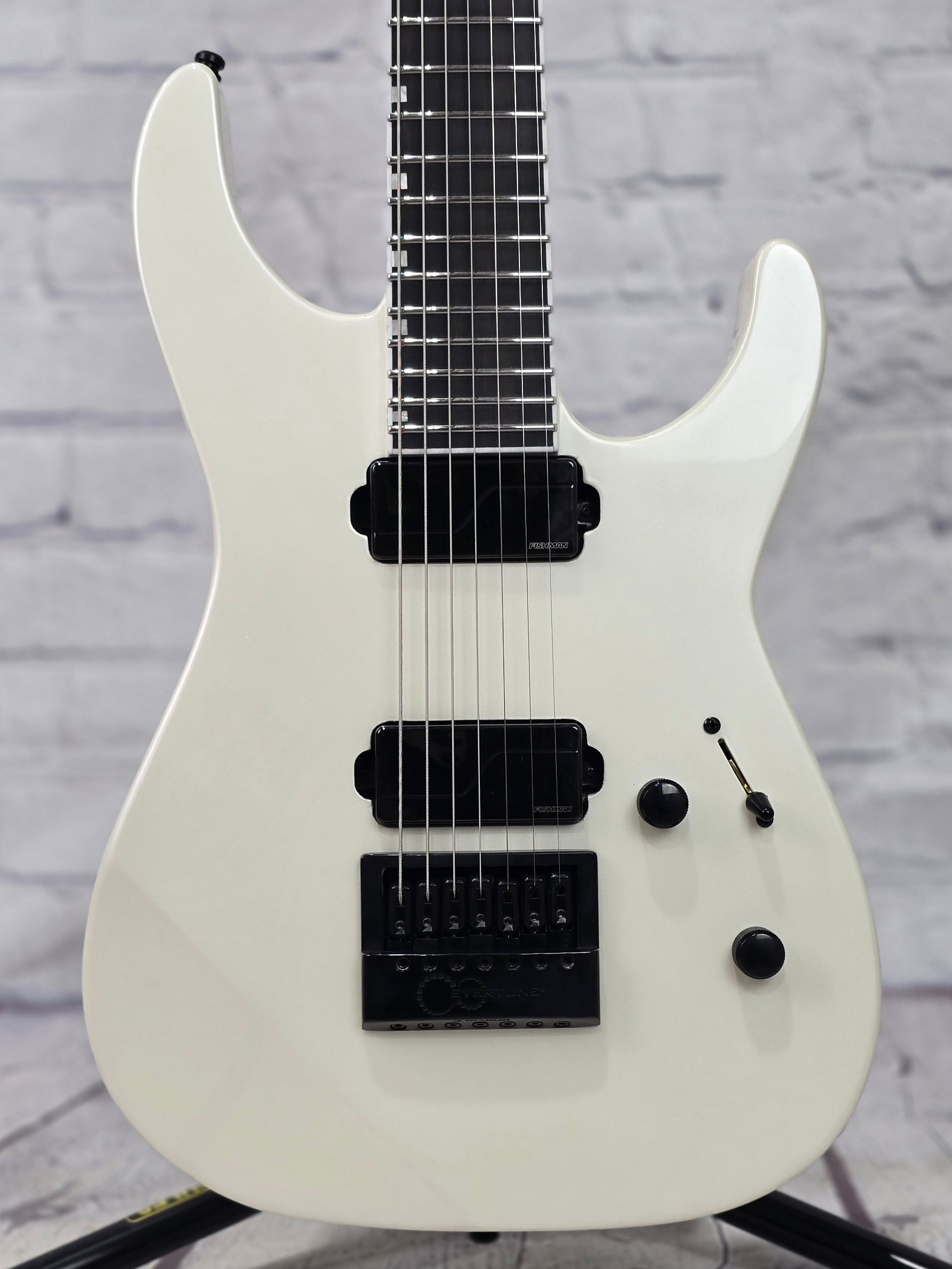 ESP E-II M-II7B ET 7 String Baritone Electric Guitar Pearl White