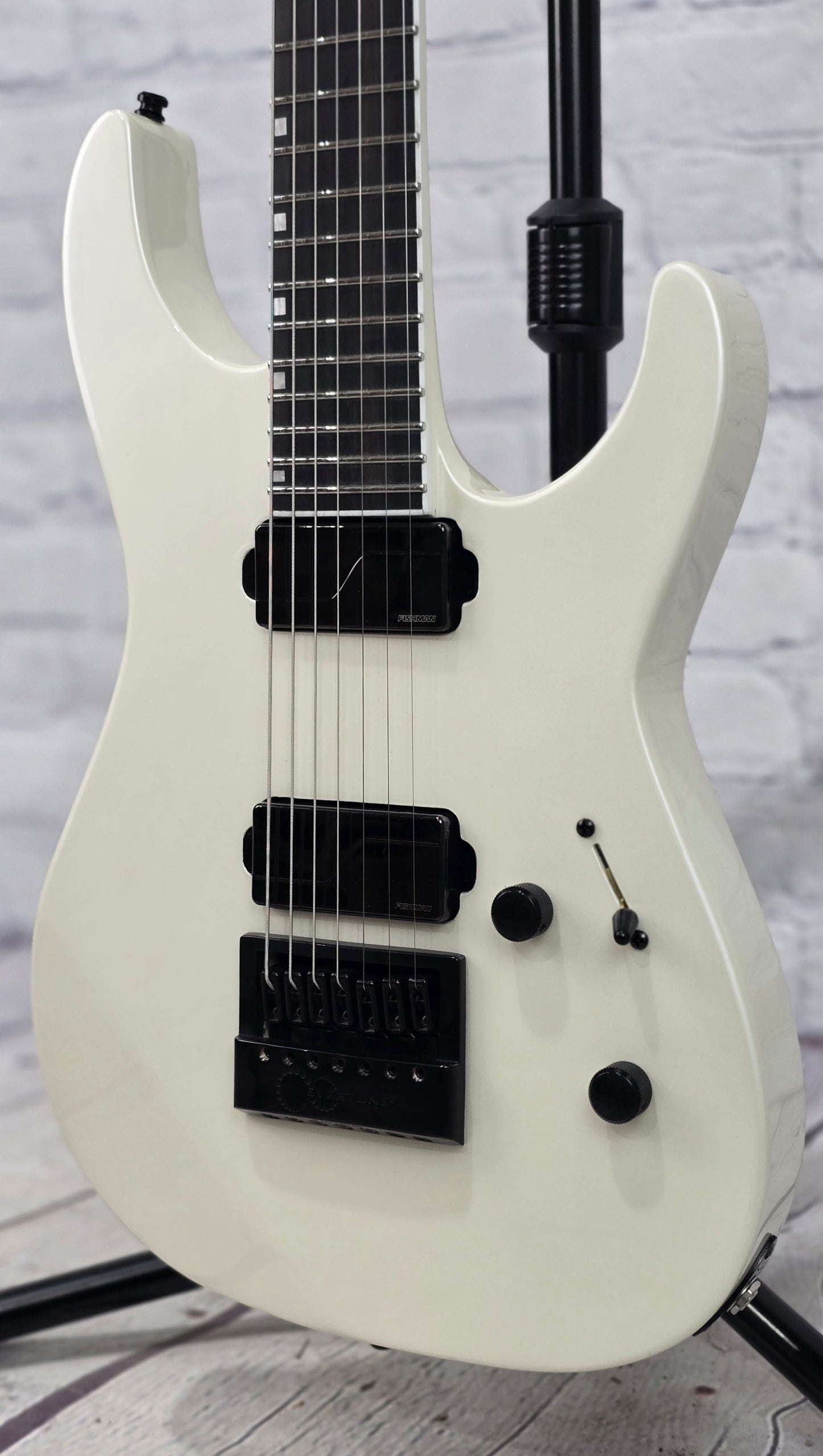 ESP E-II M-II7B ET 7 String Baritone Electric Guitar Pearl White EIIMII7BETPW