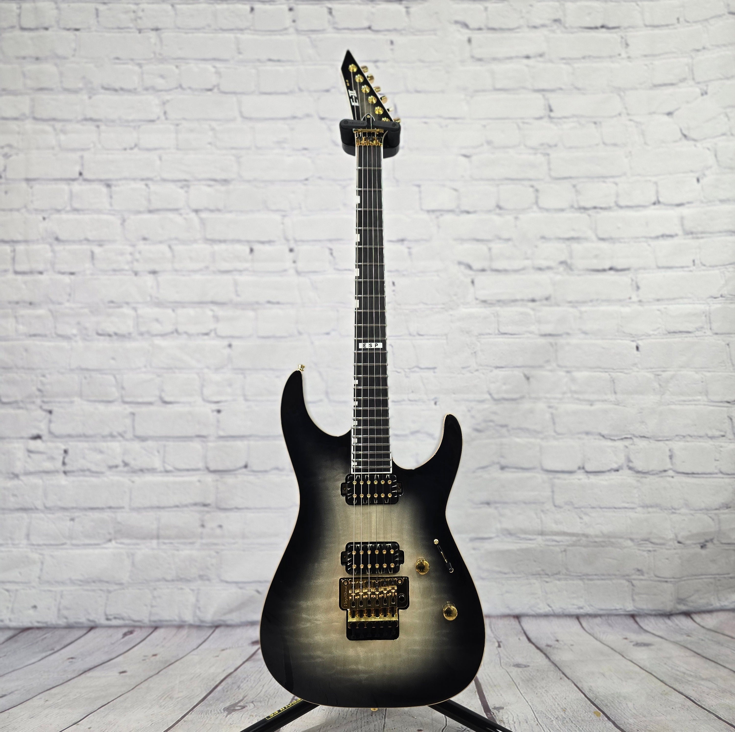 ESP E-II M-II QM 6 String Electric Guitar Black Natural Burst