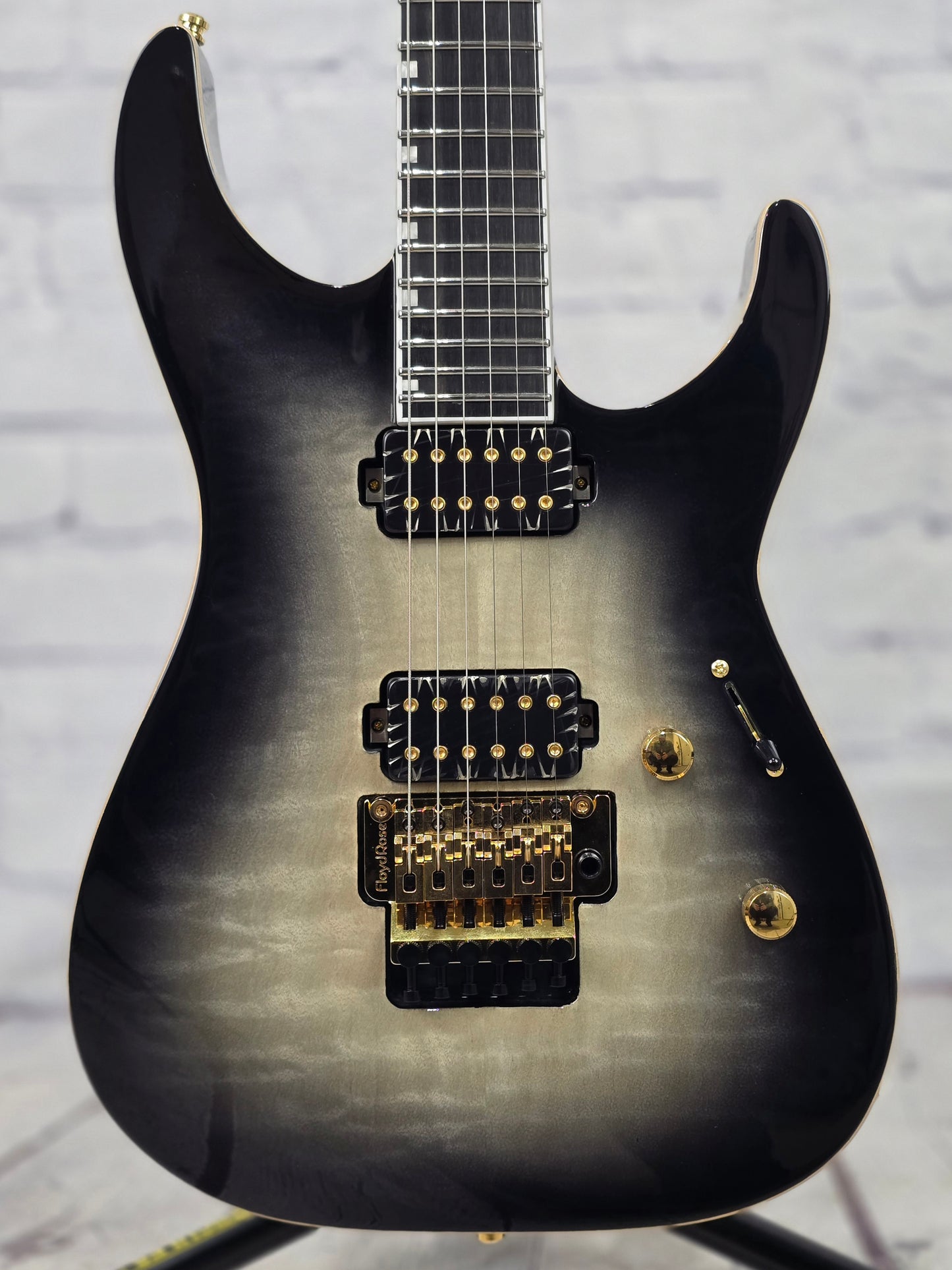 ESP E-II M-II QM 6 String Electric Guitar Black Natural Burst EIIMIIQMBLKNB