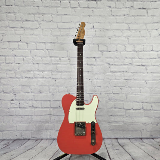 Lewis Parker Guitars Signature T 6 String Electric Guitar Tahitian Coral Light Distress