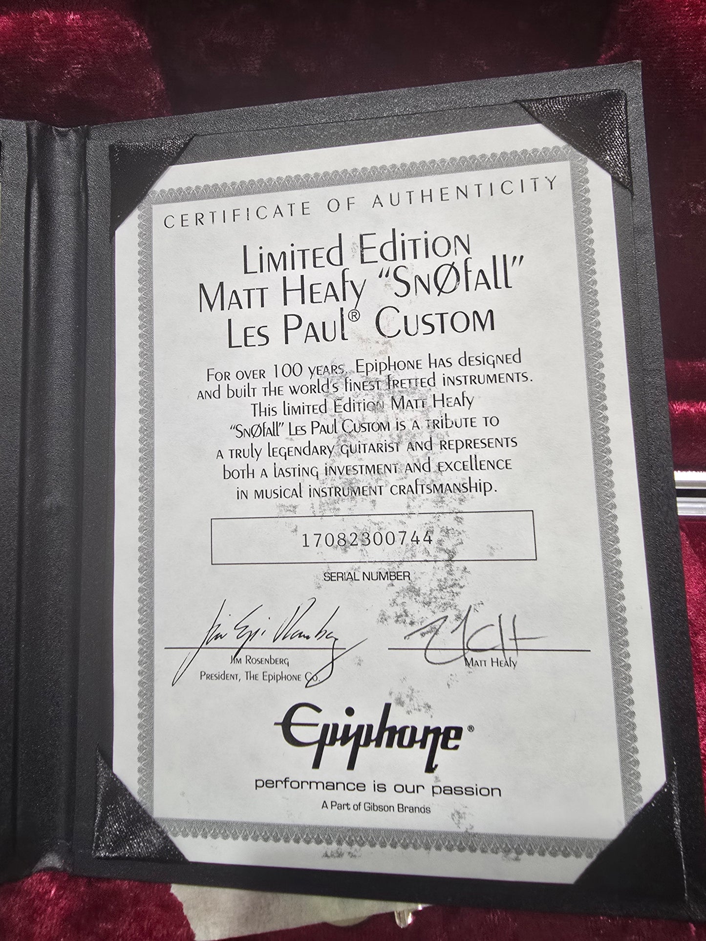 USED Epiphone Matt Heafy Snofall Limited Edition 6 String Electric Guitar Alpine White