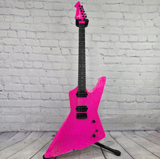 Sully Guitars Conspiracy Series Elita 6 String Electric Guitar Guitarbie Sparkle Pink