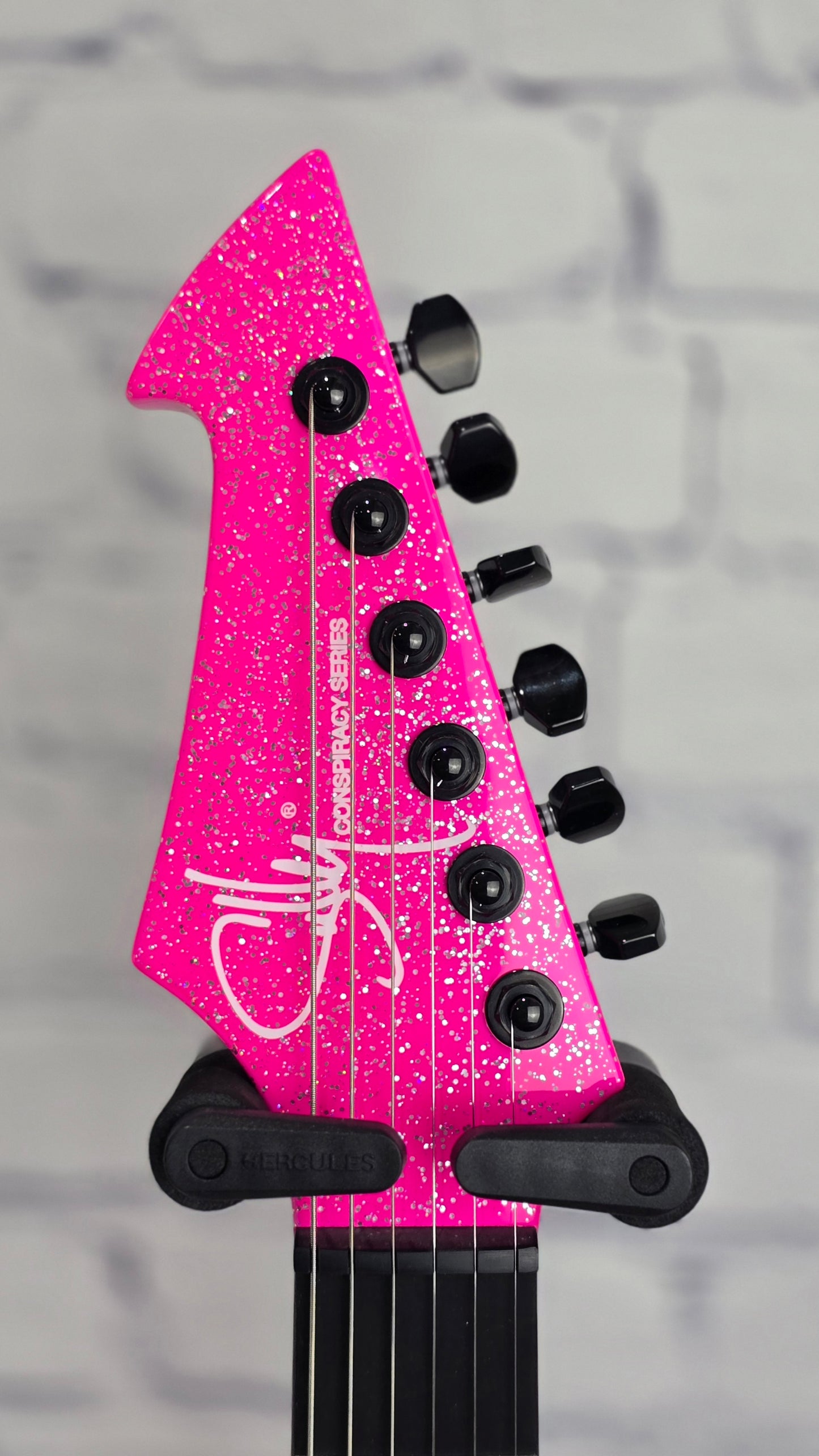 Sully Guitars Conspiracy Series Elita 6 String Electric Guitar Guitarbie Sparkle Pink