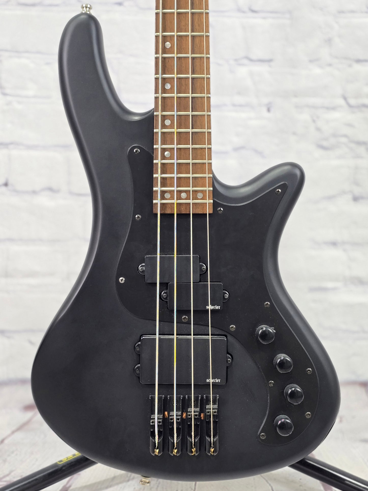 USED Schecter Stiletto Stealth 4 String Bass Matte Black