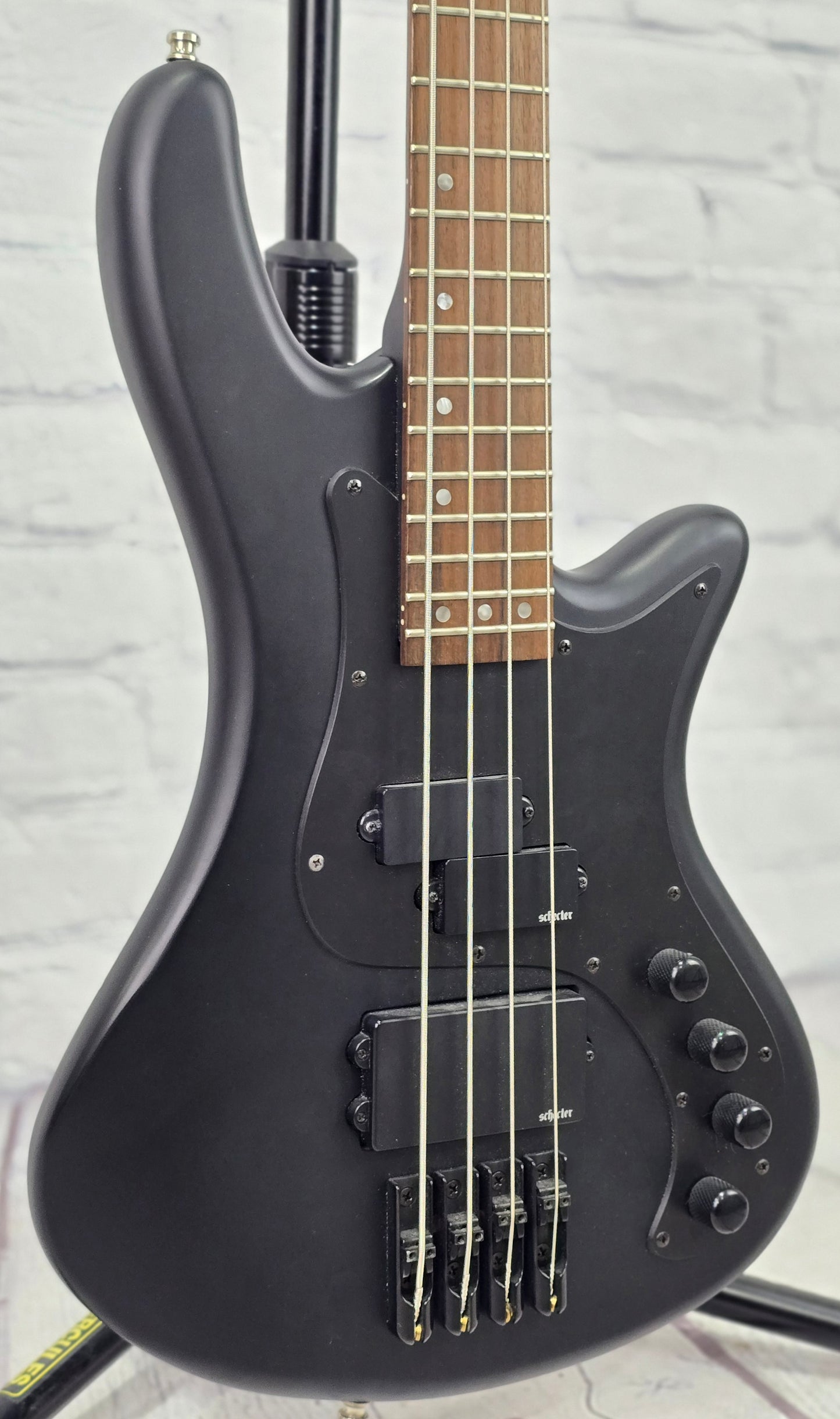 USED Schecter Stiletto Stealth 4 String Bass Matte Black