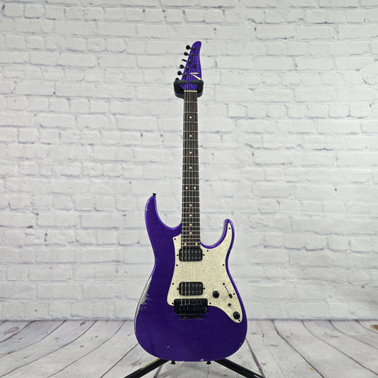 Anderson Guitarworks Guardian Angel Player 6 String Electic Guitar Big Sparkle Purple In-Distress Level 2