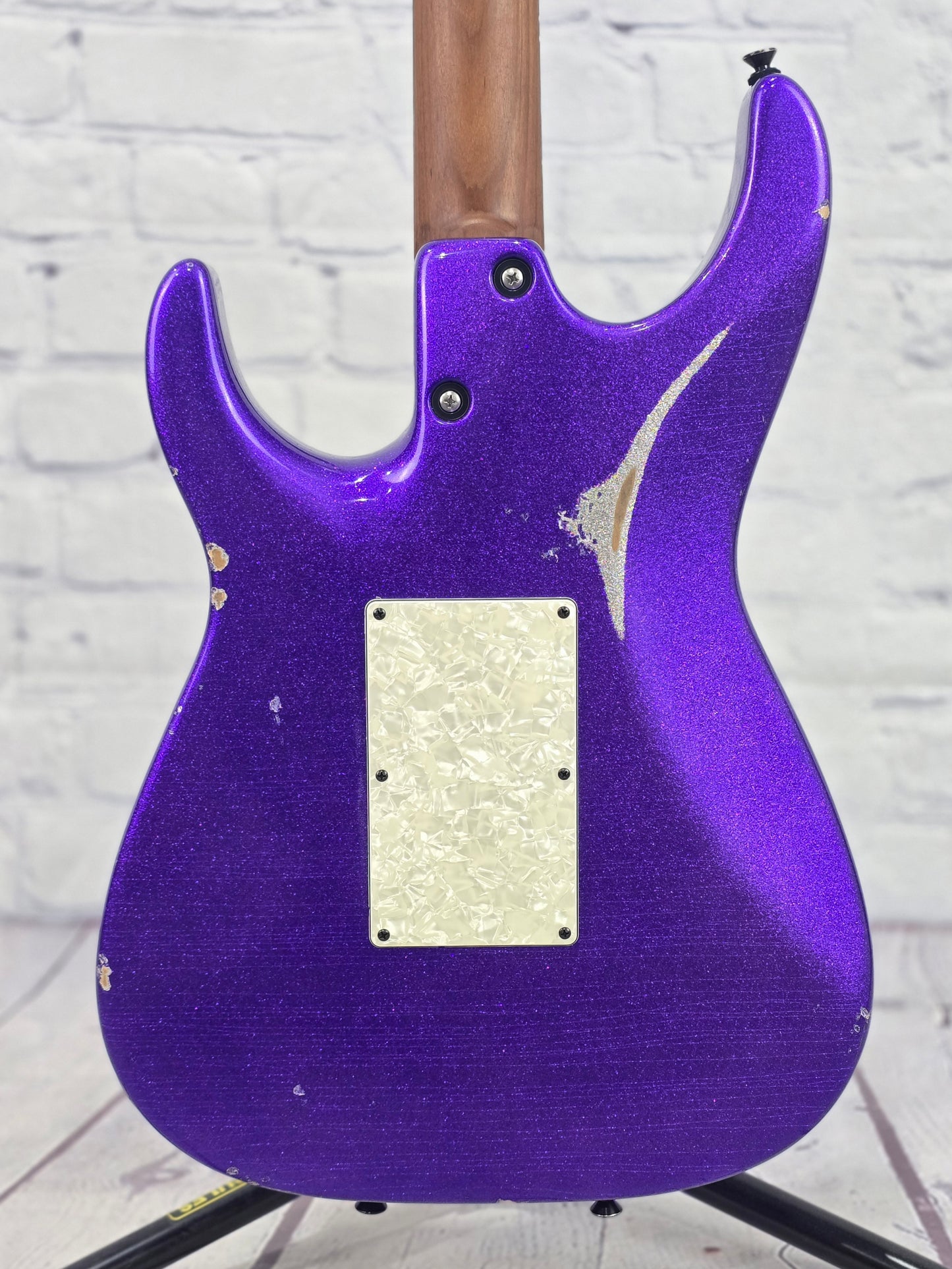 Anderson Guitarworks Guardian Angel Player 6 String Electic Guitar Big Sparkle Purple In-Distress Level 2