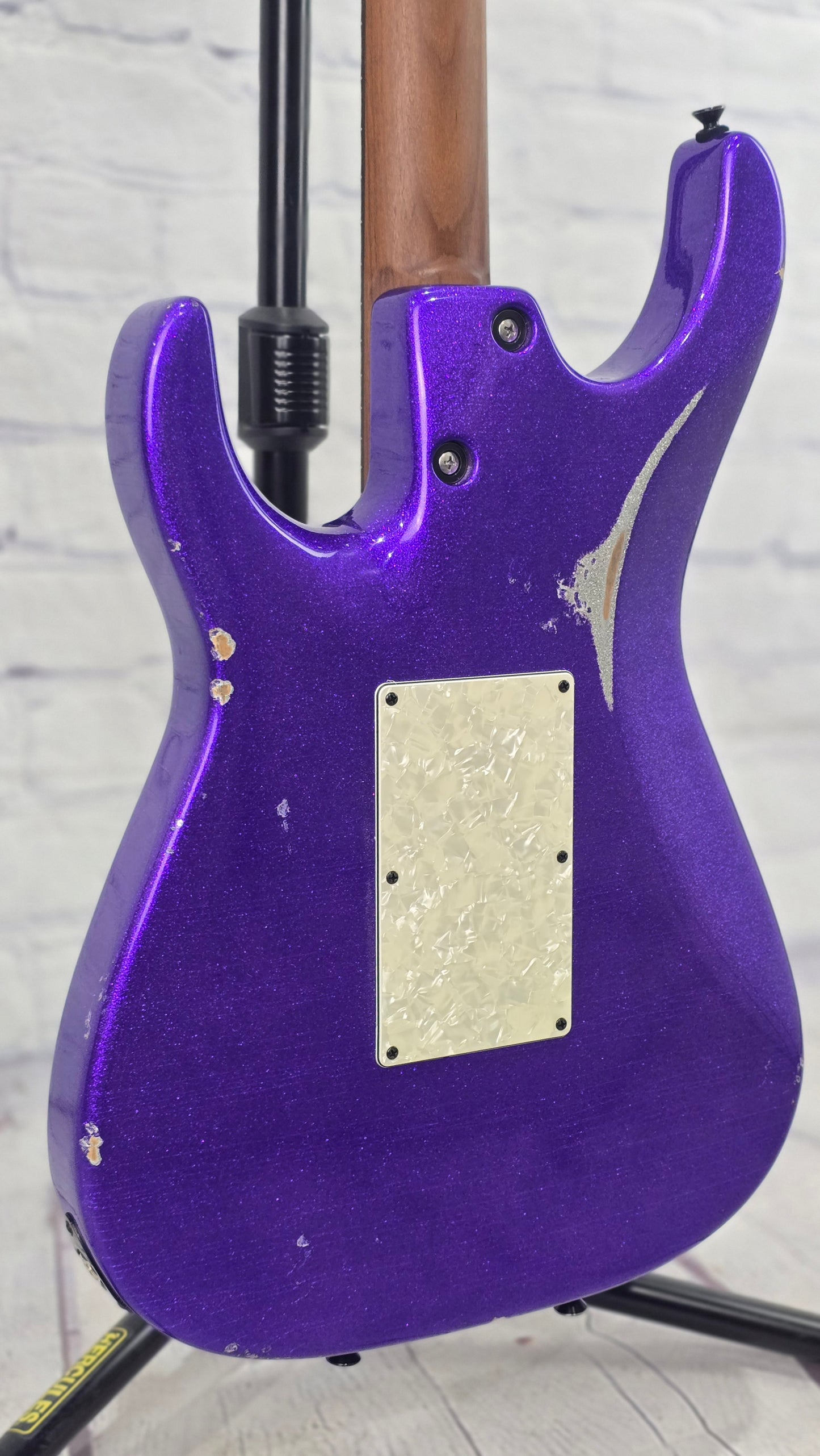 Anderson Guitarworks Guardian Angel Player 6 String Electic Guitar Big Sparkle Purple In-Distress Level 2