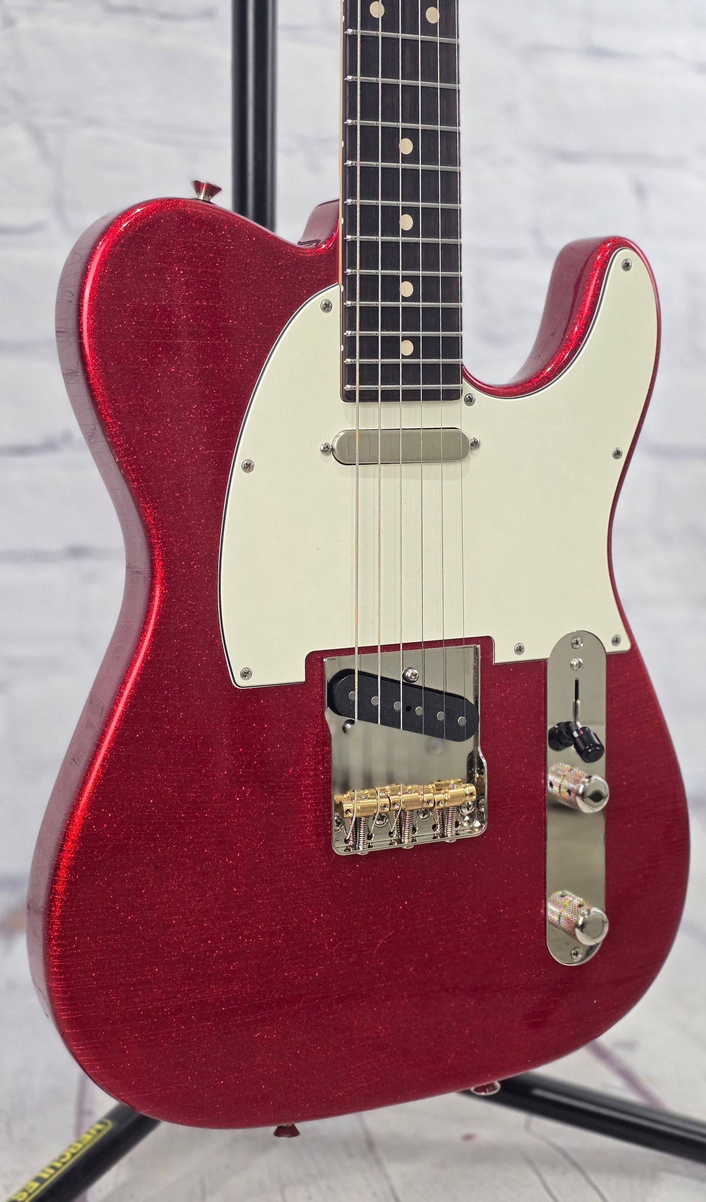 Anderson Guitarworks Hollow T Icon 6 String Electric Guitar Big Sparkle Red In-Distress Level 1