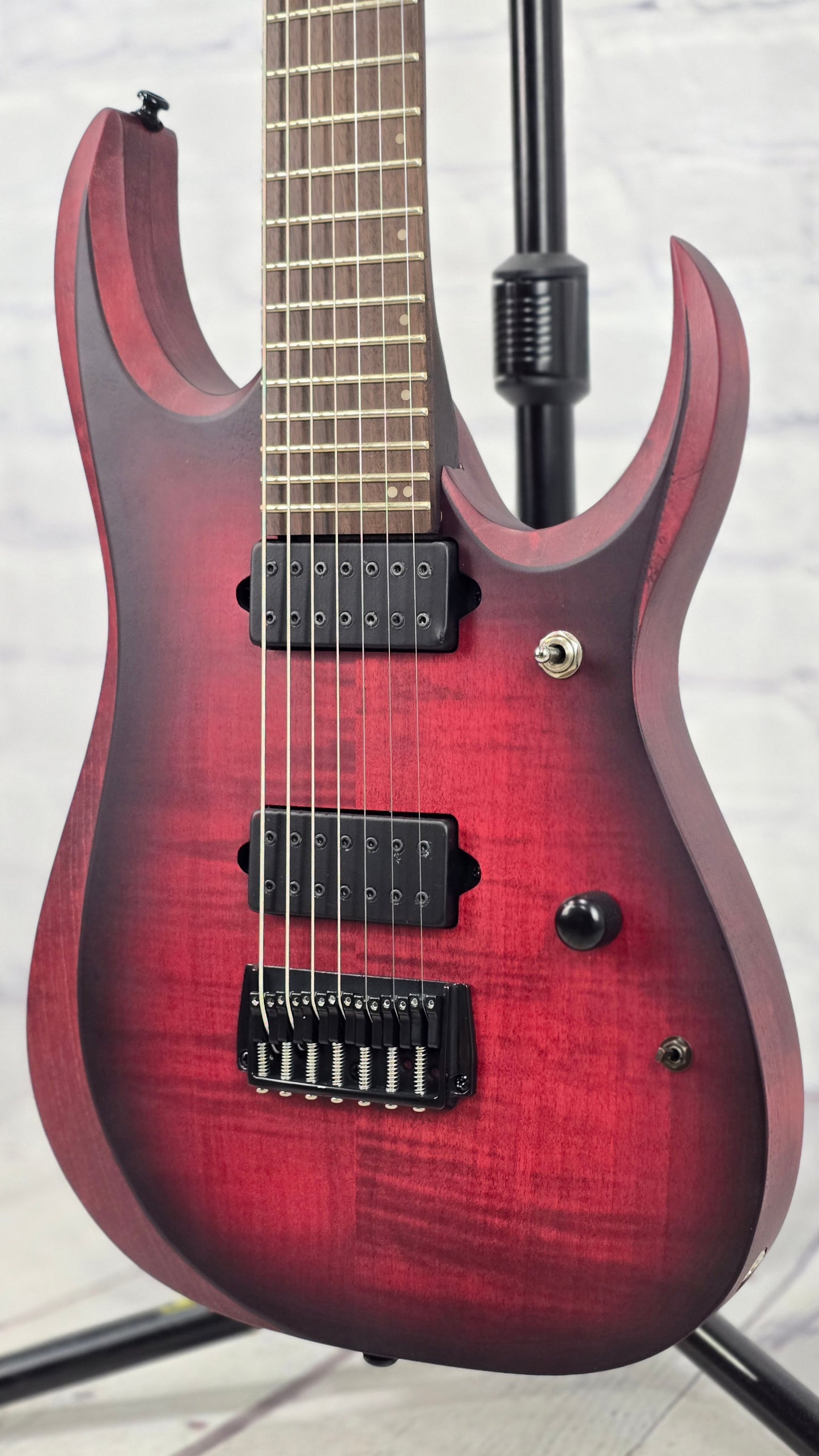 Ibanez RGD721FA WVF 7 String Electric Guitar Stained Wine Red Burst Flat