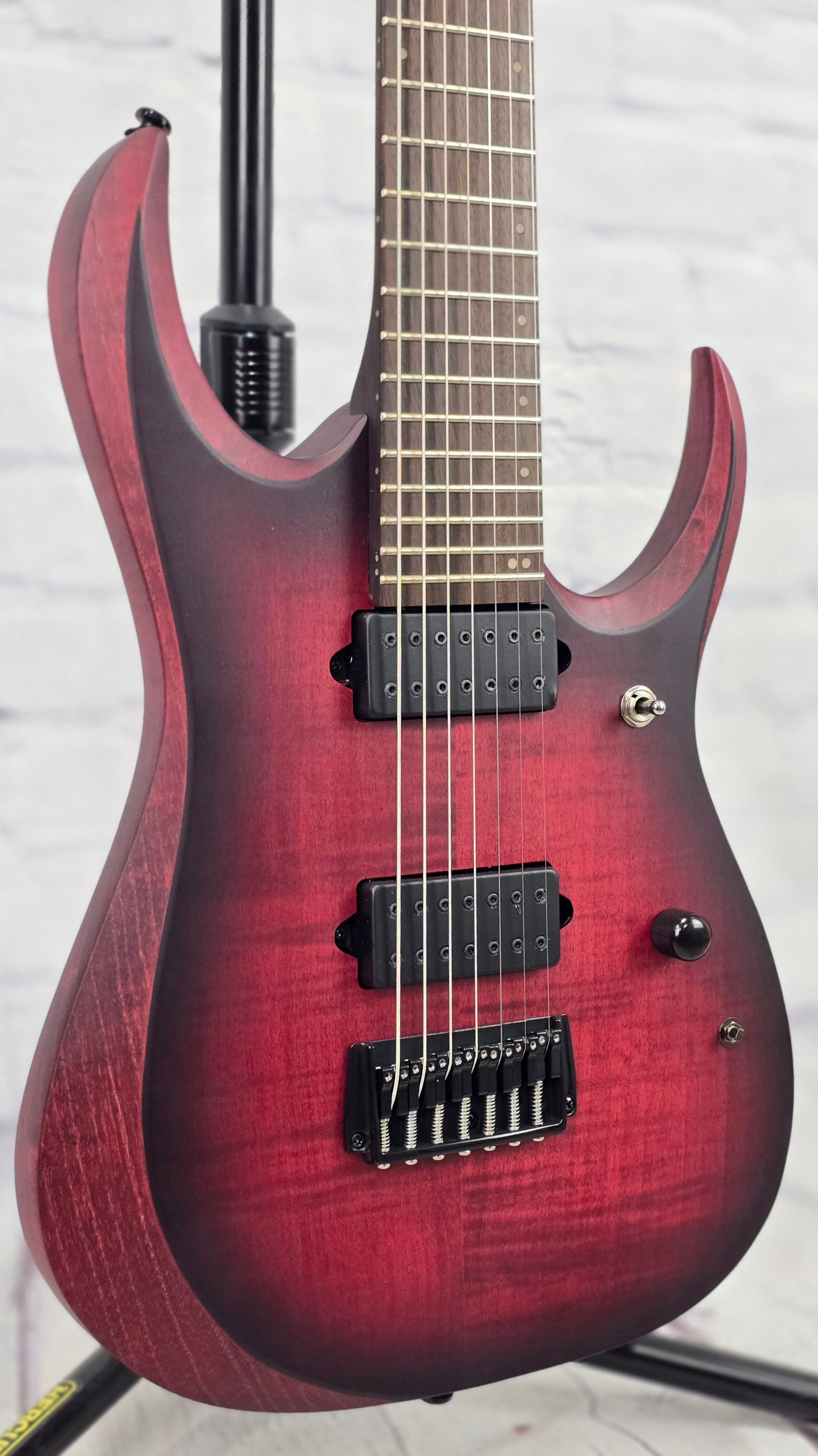 Ibanez RGD721FA WVF 7 String Electric Guitar Stained Wine Red Burst Flat