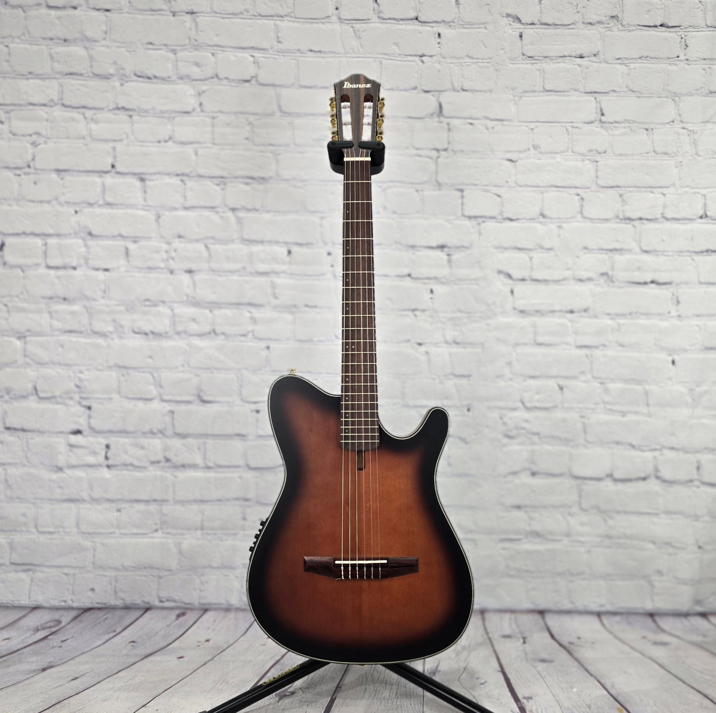 Ibanez FRH10N BSF 6 String Nylon Acoustic Guitar Brown Sunburst Flat