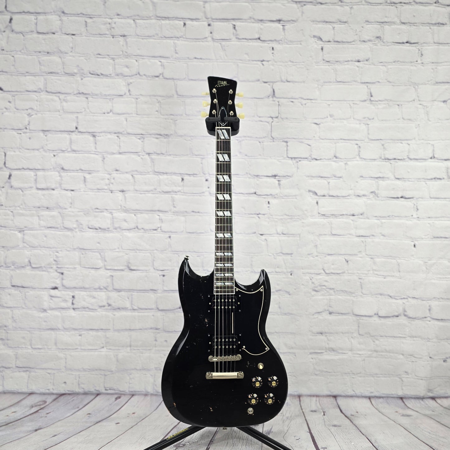 Frank Brothers Radar Deluxe 6 String Electric Guitar Piano Black Heavy Relic Full Gloss