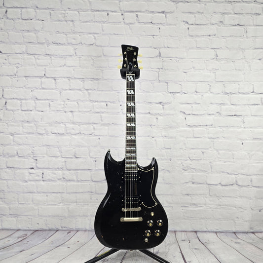 Frank Brothers Radar Deluxe 6 String Electric Guitar Piano Black Light Relic Full Gloss