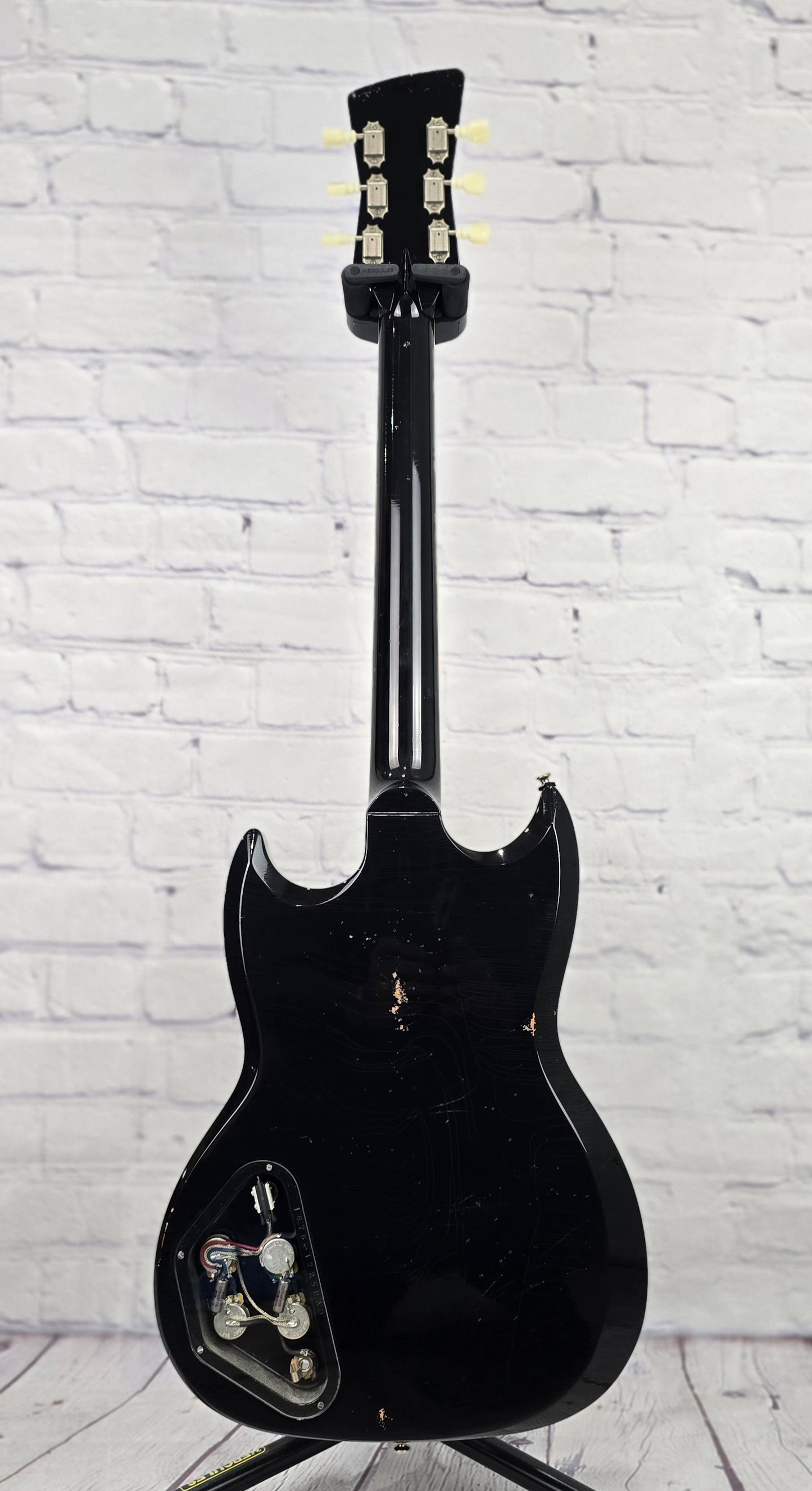 Frank Brothers Radar Deluxe 6 String Electric Guitar Piano Black Heavy Relic Full Gloss