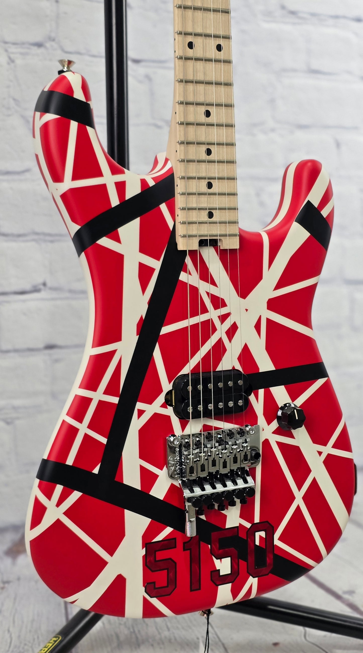 EVH Guitars Striped Series 5150 6 String Electric Guitar R/B/W "5150" Striped Pattern