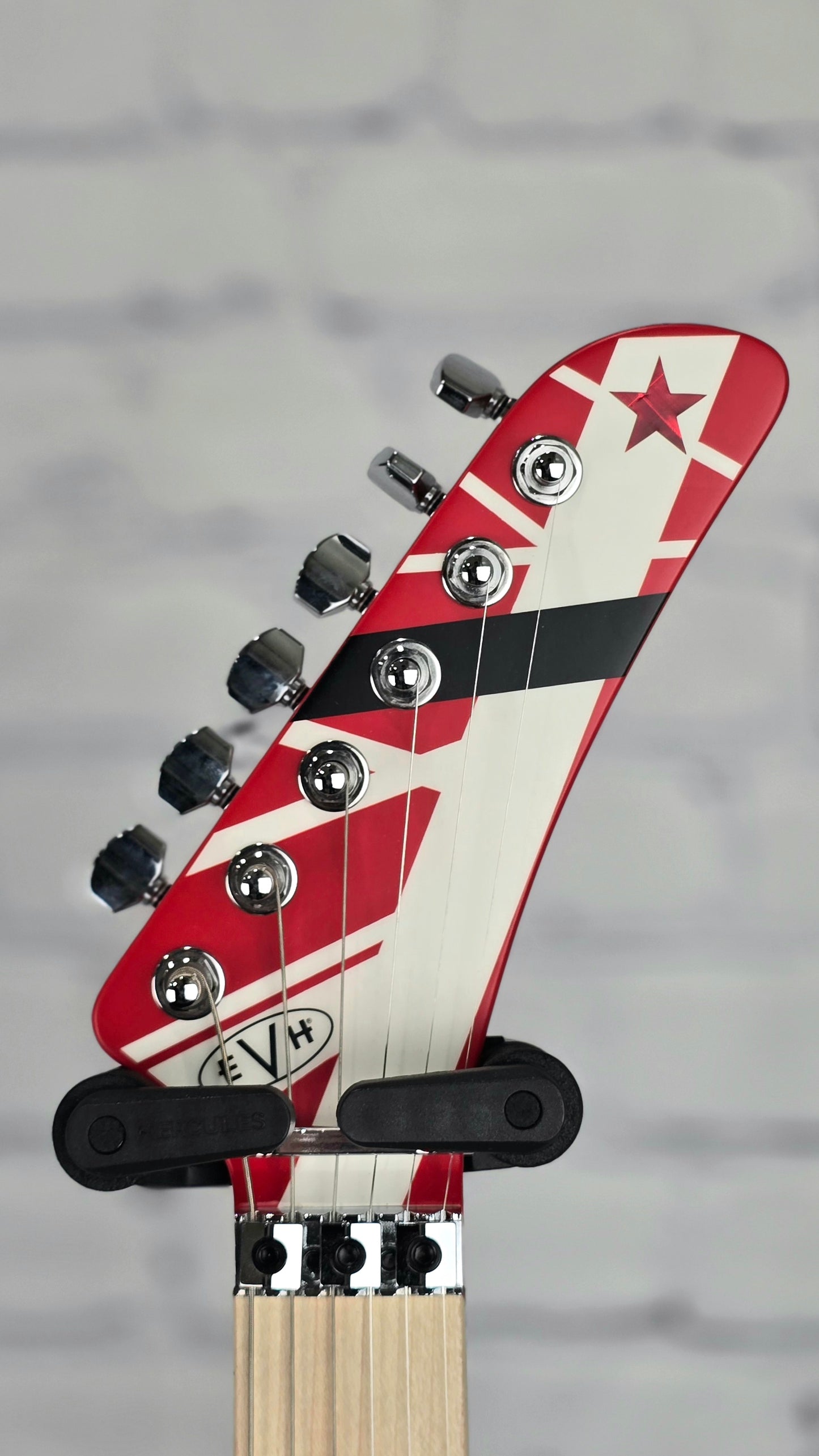 EVH Guitars Striped Series 5150 6 String Electric Guitar R/B/W "5150" Striped Pattern