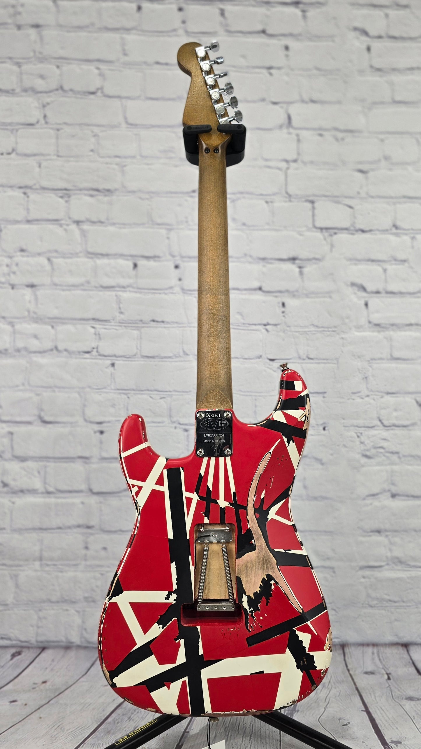 EVH Guitars Striped Series Frankenstein Frankie 6 String Electric Guitar R/B/W Relic