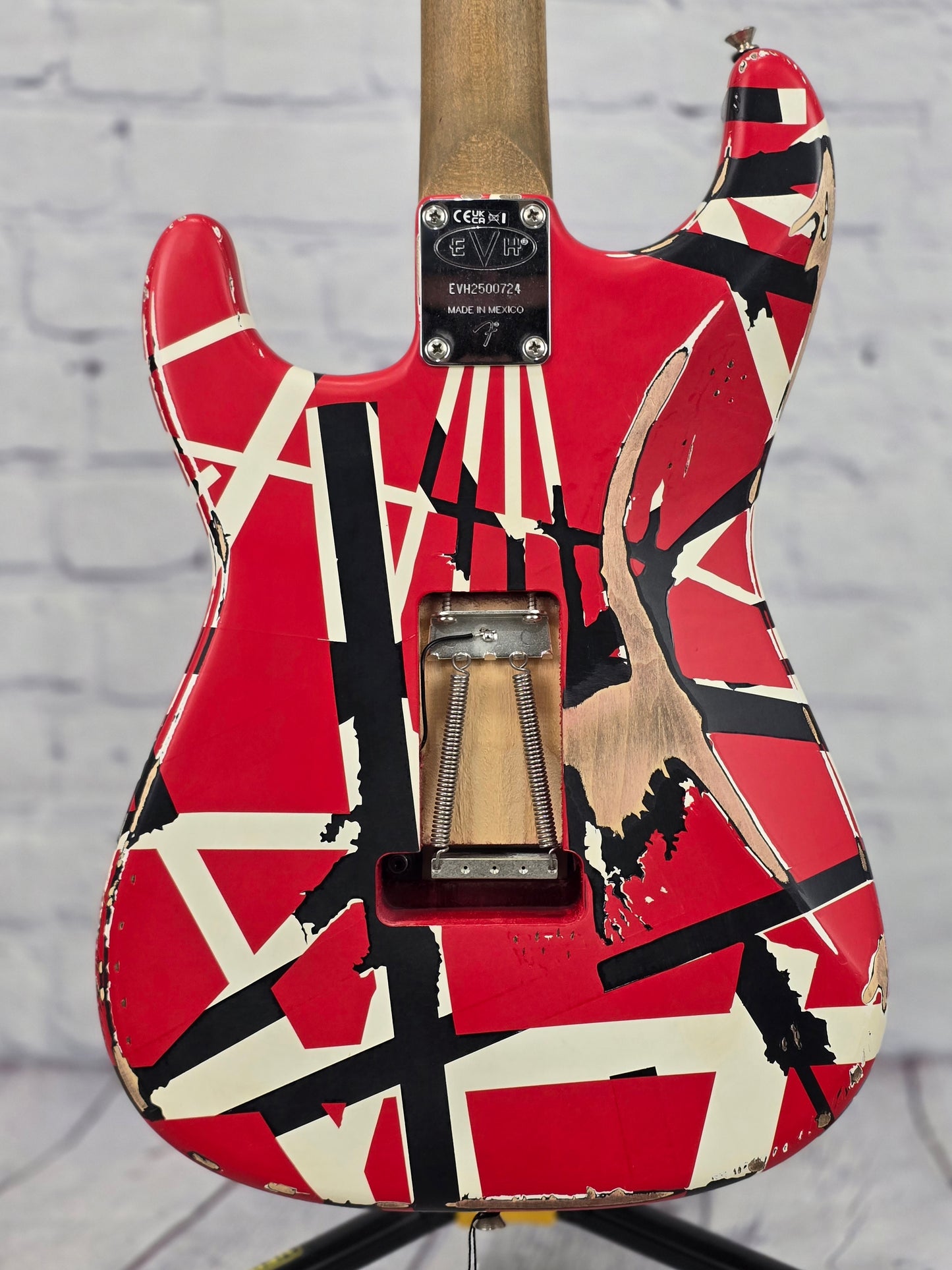 EVH Guitars Striped Series Frankenstein Frankie 6 String Electric Guitar R/B/W Relic